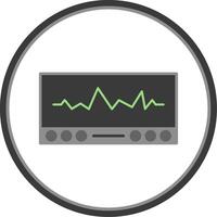 EKG Flat Circle Icon vector