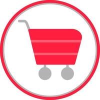 Cart Flat Circle Icon vector