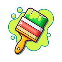 colorful green paintbrush icon vector illustration