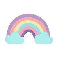 arco iris y nubes plano icono aislado en blanco antecedentes. vector ilustración