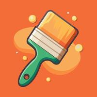 paintbrush icon on orange background vector