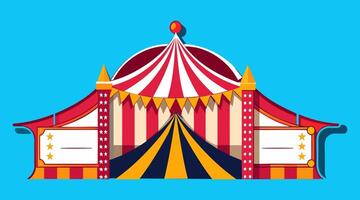 a circus tent with a red and yellow striped top vector