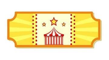a circus ticket with a star on top vector