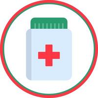 Pill Flat Circle Icon vector