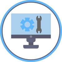 Technical Support Flat Circle Icon vector