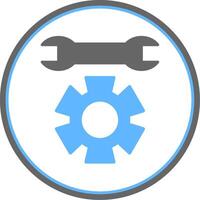 Technical Support Flat Circle Icon vector