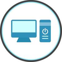 Computer Flat Circle Icon vector