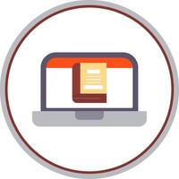 Online Learning Flat Circle Icon vector