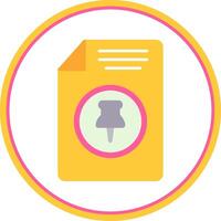 Paper Clip Flat Circle Icon vector