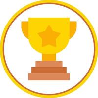 Trophy Flat Circle Icon vector