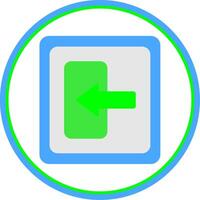 Log In Flat Circle Icon vector