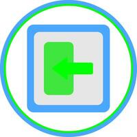 Log In Flat Circle Icon vector