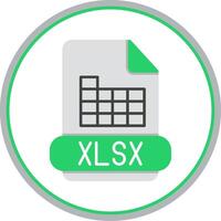 Xlsx Flat Circle Icon vector