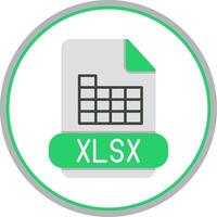 xlsx plano circulo icono vector