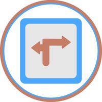 Turn Direction Flat Circle Icon vector