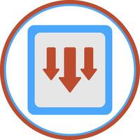 Down Flat Circle Icon vector