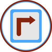 Turn Right Flat Circle Icon vector