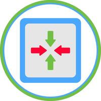 Exit Full Screen Flat Circle Icon vector