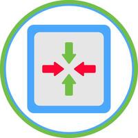 Exit Full Screen Flat Circle Icon vector