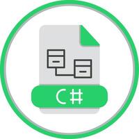 C Sharp Flat Circle Icon vector
