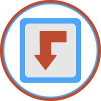 Back Flat Circle Icon vector