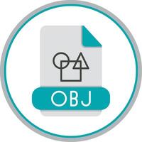 Obj Flat Circle Icon vector