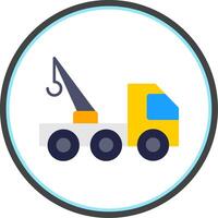 Tow Truck Flat Circle Icon vector