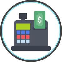 Cash Register Flat Circle Icon vector