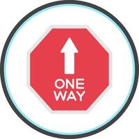 One Way Flat Circle Icon vector
