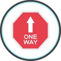 One Way Flat Circle Icon vector