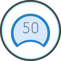 Speed Limit Flat Circle Icon vector