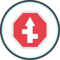 Crossways Sign Flat Circle Icon vector
