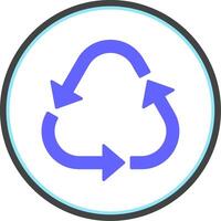 Recycle Flat Circle Icon vector