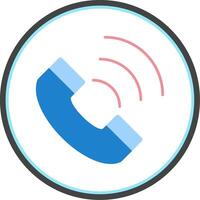 Phone Flat Circle Icon vector