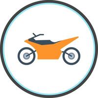 Motocross Flat Circle Icon vector