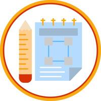 Sketchbook Flat Circle Icon vector