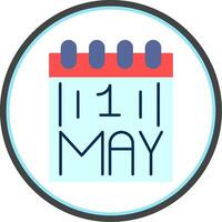 Calendar Flat Circle Icon vector