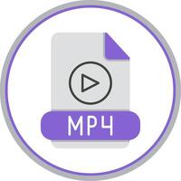 Mp4 Flat Circle Icon vector