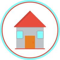 hogar plano circulo icono vector