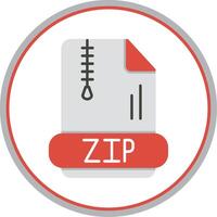 Zip Flat Circle Icon vector