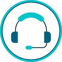 Headset Flat Circle Icon vector