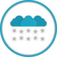 Snowing Flat Circle Icon vector