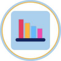 Bar Chart Flat Circle Icon vector