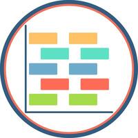 Gantt Chart Flat Circle Icon vector