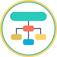 Hierarchical Structure Flat Circle Icon vector