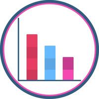 Bar Graph Flat Circle Icon vector