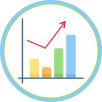 Bar Chart Flat Circle Icon vector