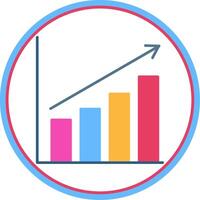 Bar Chart Flat Circle Icon vector