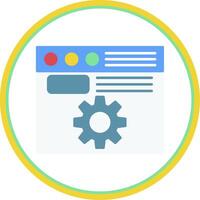 Information Management Flat Circle Icon vector