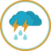 Storm Flat Circle Icon vector